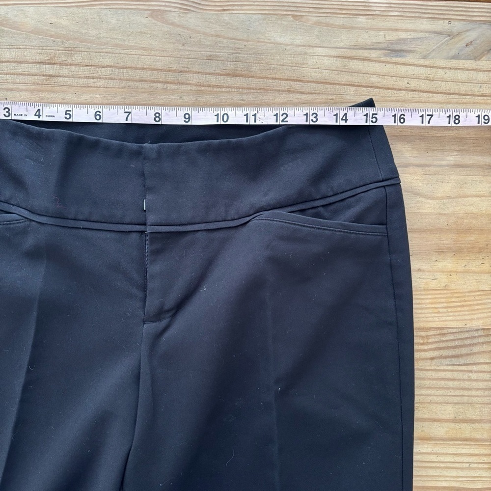 ELLE Dress Pants Size 6 Black Straight Leg Stretch Professional Work Trousers - Picture 9 of 10